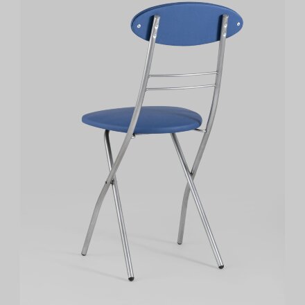 Стул складной Stool Group М8-01 Компакт синий металлический каркас, обивка экокожа 