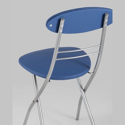 Стул складной Stool Group М8-01 Компакт синий металлический каркас, обивка экокожа 