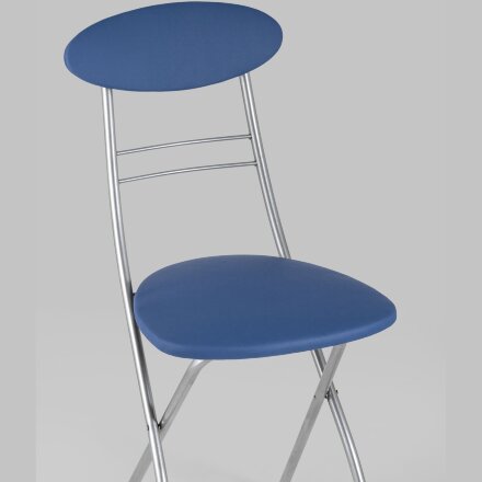 Стул складной Stool Group М8-01 Компакт синий металлический каркас, обивка экокожа 