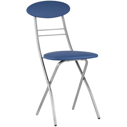 Стул складной Stool Group М8-01 Компакт синий металлический каркас, обивка экокожа 