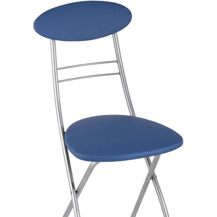 Стул складной Stool Group М8-01 Компакт синий металлический каркас, обивка экокожа 