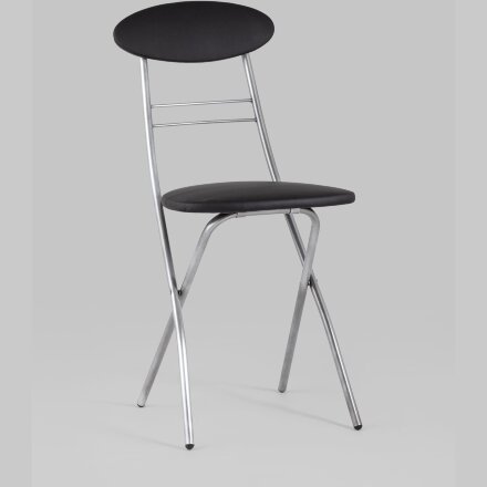 Стул складной Stool Group М8-01 Компакт черный металлический каркас, обивка экокожа 
