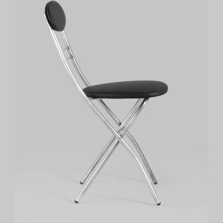Стул складной Stool Group М8-01 Компакт черный металлический каркас, обивка экокожа 