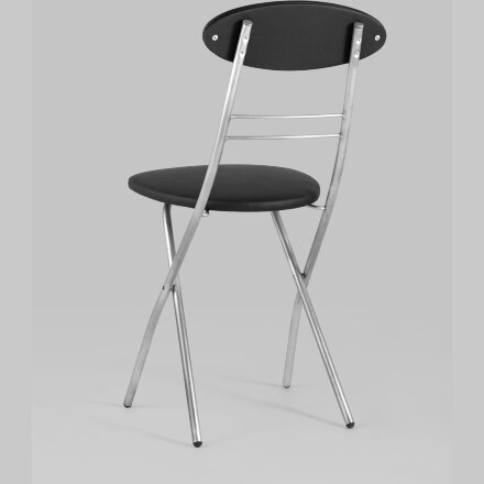 Стул складной Stool Group М8-01 Компакт черный металлический каркас, обивка экокожа 