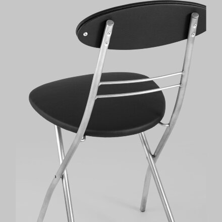 Стул складной Stool Group М8-01 Компакт черный металлический каркас, обивка экокожа 