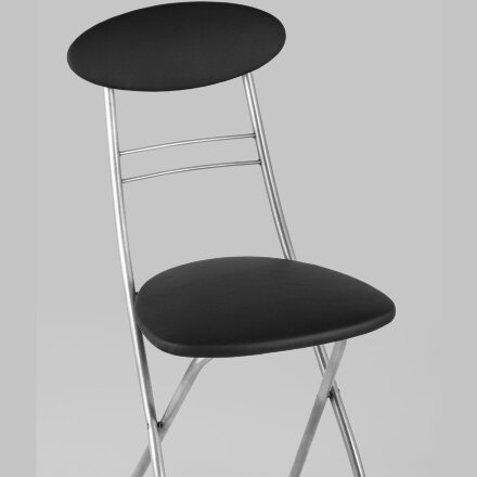 Стул складной Stool Group М8-01 Компакт черный металлический каркас, обивка экокожа 