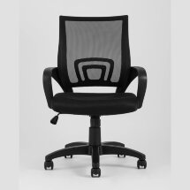 Компьютерное кресло TopChairs TopChairs Simple офисное черное в обивке из текстиля с сеткой, механизм качания Top Gun