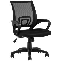 Компьютерное кресло TopChairs TopChairs Simple офисное черное в обивке из текстиля с сеткой, механизм качания Top Gun