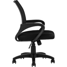 Компьютерное кресло TopChairs TopChairs Simple офисное черное в обивке из текстиля с сеткой, механизм качания Top Gun