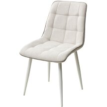 Стул CHIC HE622-01/ HE622-05 топленое молоко, ткань/ белый каркас М-City