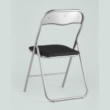 Стул складной Stool Group Джек черный, механизм складывания, экокожа, хром