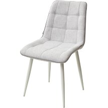 Стул CHIC HE622-20/ HE622-22 светло-серый, ткань/ белый каркас М-City