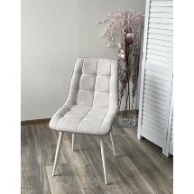 Стул CHIC HE622-20/ HE622-22 светло-серый, ткань/ белый каркас М-City