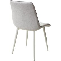 Стул CHIC HE622-20/ HE622-22 светло-серый, ткань/ белый каркас М-City