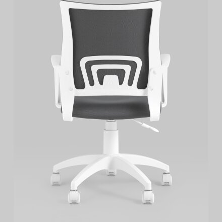 Кресло офисное Topchairs ST-BASIC-W серая ткань крестовина белый пластик 