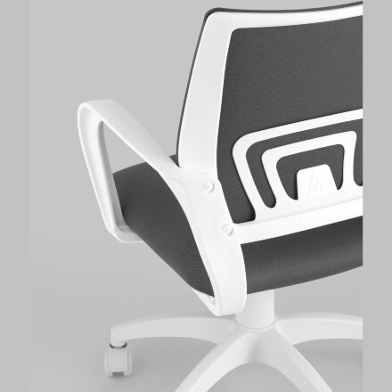 Кресло офисное Topchairs ST-BASIC-W серая ткань крестовина белый пластик 