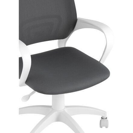 Кресло офисное Topchairs ST-BASIC-W серая ткань крестовина белый пластик 