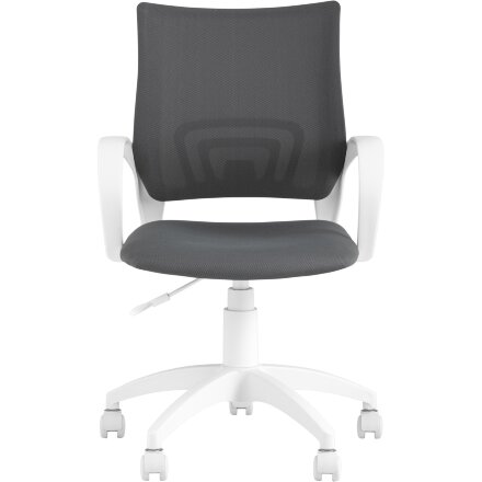 Кресло офисное Topchairs ST-BASIC-W серая ткань крестовина белый пластик 
