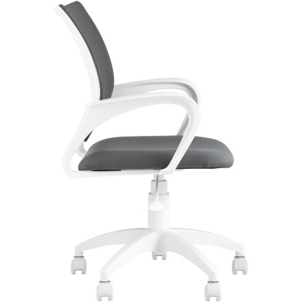 Кресло офисное Topchairs ST-BASIC-W серая ткань крестовина белый пластик 