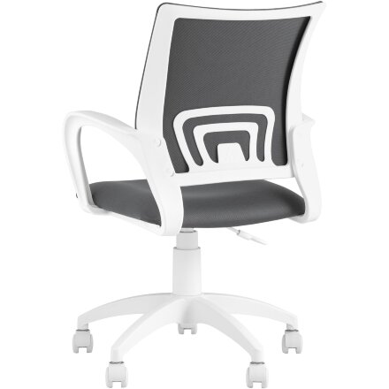 Кресло офисное Topchairs ST-BASIC-W серая ткань крестовина белый пластик 