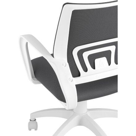 Кресло офисное Topchairs ST-BASIC-W серая ткань крестовина белый пластик 