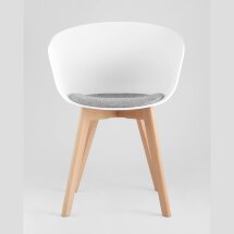 Кресло Stool Group LIBRA Soft БЕЛОЕ белый пластик, съемная подушка, массив бука