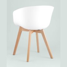Кресло Stool Group LIBRA Soft БЕЛОЕ белый пластик, съемная подушка, массив бука