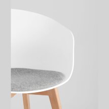 Кресло Stool Group LIBRA Soft БЕЛОЕ белый пластик, съемная подушка, массив бука