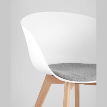Кресло Stool Group LIBRA Soft БЕЛОЕ белый пластик, съемная подушка, массив бука