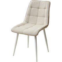 Стул CHIC VF-01/ VF-02 светло-бежевый/ бежевый, ткань/ белый каркас М-City
