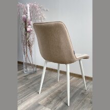 Стул CHIC VF-01/ VF-02 светло-бежевый/ бежевый, ткань/ белый каркас М-City