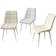 Стул CHIC VF-01/ VF-02 светло-бежевый/ бежевый, ткань/ белый каркас М-City