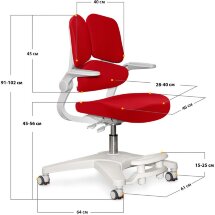 Детское кресло ErgoKids Trinity Red  арт.Y-617 KR  - обивка красная однотонная  коробок-1шт.