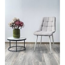 Стул CHIC VF-19/ VF-20 светло-серый/ серый, ткань/ белый каркас М-City