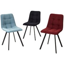 Стул CHILLI-Q SQUARE бирюзовый #H52, велюр / черный каркас, 4 шт./1 к, М-City