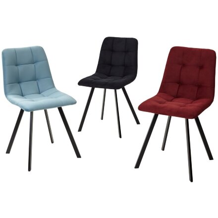 Стул CHILLI-Q SQUARE бирюзовый #H52, велюр / черный каркас, 4 шт./1 к, М-City 