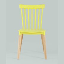 Стул пластиковый Stool Group Field желтый ножки из массива бука