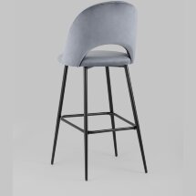 Стул барный Stool Group Меган велюр серый ножки металл черные