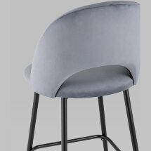 Стул барный Stool Group Меган велюр серый ножки металл черные