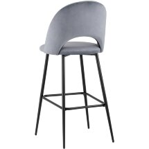 Стул барный Stool Group Меган велюр серый ножки металл черные