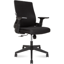 Кресло офисное / Terra LB / черный пластик / черная сетка / черная ткань