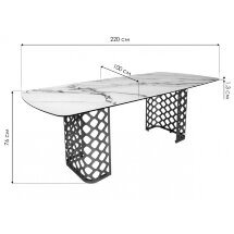 Керамический стол Chiavari 220 итальянская керамика rонтрастный мрамор матовый KL-188 / шампань