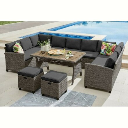 Комплект плетеной мебели AFM-370A Dark Grey 