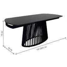 Керамический стол Desio 180 керамика черный мрамор матовый pure black solid ceramic / черный