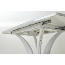 Стол ВИВАЛЬДИ 140 Белый глянец, стекло/ Белый-Серебро БЕЗ НДС