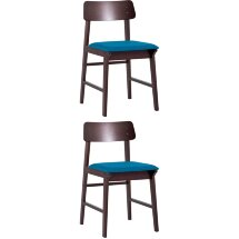 Комплект из двух стульев Stool Group ODEN мягкая тканевая синяя обивка