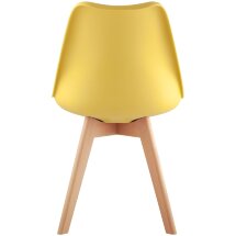 Стул Stool Group Frankfurt желтый, сиденье из сочетания пластика и экокожи, ножки деревянные