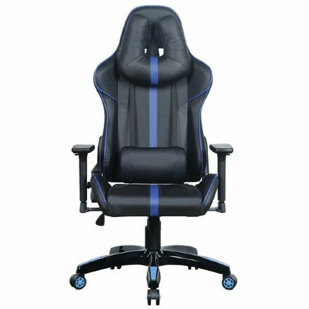 Кресло компьютерное BRABIX &quot;GT Carbon GM-120&quot;, две подушки, экокожа, черное/синее, 531930 Синий