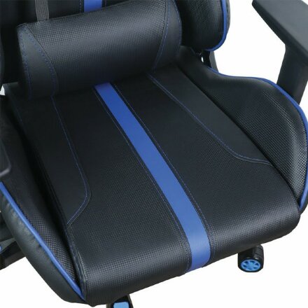 Кресло компьютерное BRABIX &quot;GT Carbon GM-120&quot;, две подушки, экокожа, черное/синее, 531930 Синий
