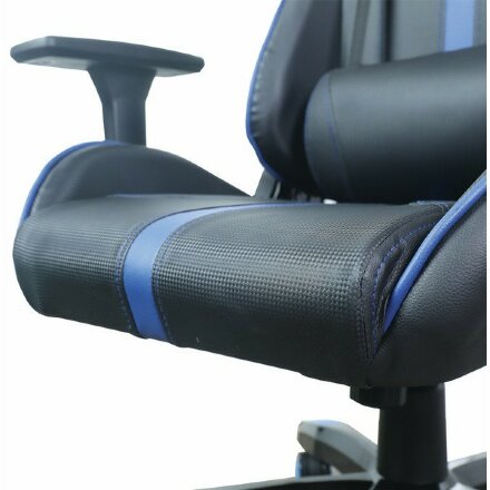 Кресло компьютерное BRABIX &quot;GT Carbon GM-120&quot;, две подушки, экокожа, черное/синее, 531930 Синий